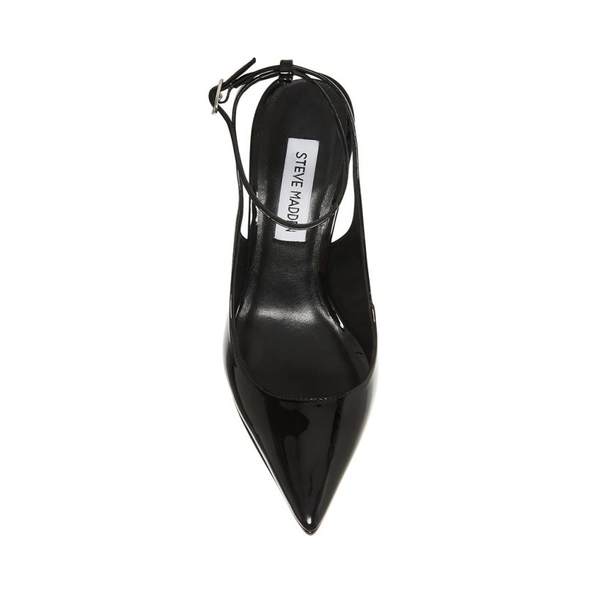 Black Steve Madden Zayla Patent Women's Heels | PH 9640XNJ